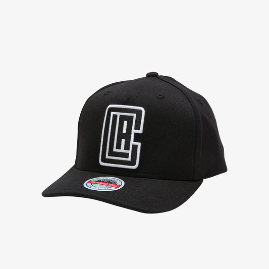 L.A. CLIPPERS BLACK & WHITE TEAM LOGO CLASSIC REDLINE SNAPBACK